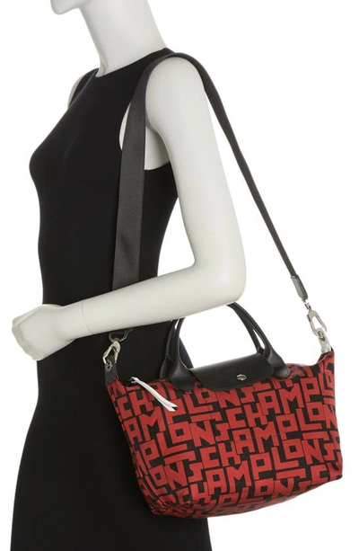 Longchamp Small Le Pliage Lgp Convertible Top Handle Bag In Blk/brick