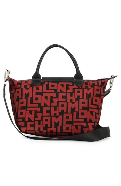 Longchamp Small Le Pliage Lgp Convertible Top Handle Bag In Blk/brick