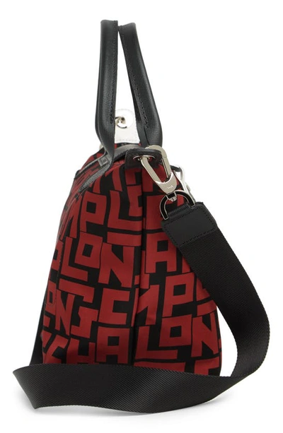 Longchamp Small Le Pliage Lgp Convertible Top Handle Bag In Blk/brick