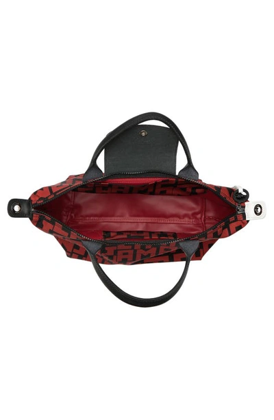 Longchamp Small Le Pliage Lgp Convertible Top Handle Bag In Blk/brick