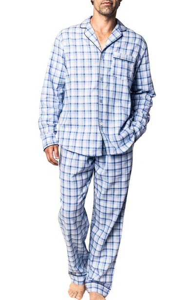 Shop Petite Plume Seafarer Tartan Plaid Cotton Pajamas In Blue