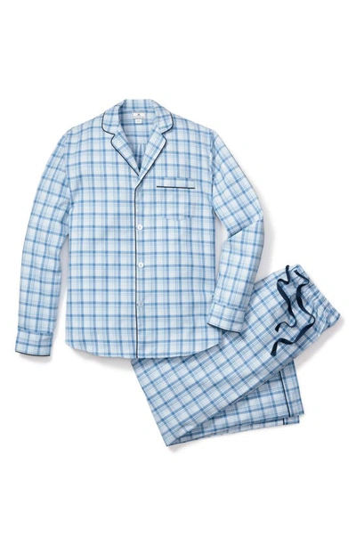 Shop Petite Plume Seafarer Tartan Plaid Cotton Pajamas In Blue
