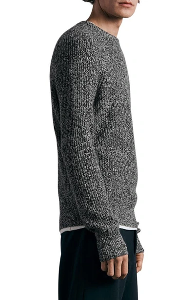 Shop Rag & Bone Pierec Marled Cashmere Crewneck Sweater In Black White