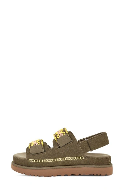 Shop Ugg Goldenstar Heritage Braided Slingback Platform Sandal In Burnt Olive