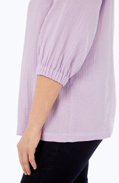 Shop Foxcroft Evie Cotton Gauze Blouse In Orchid Bouquet