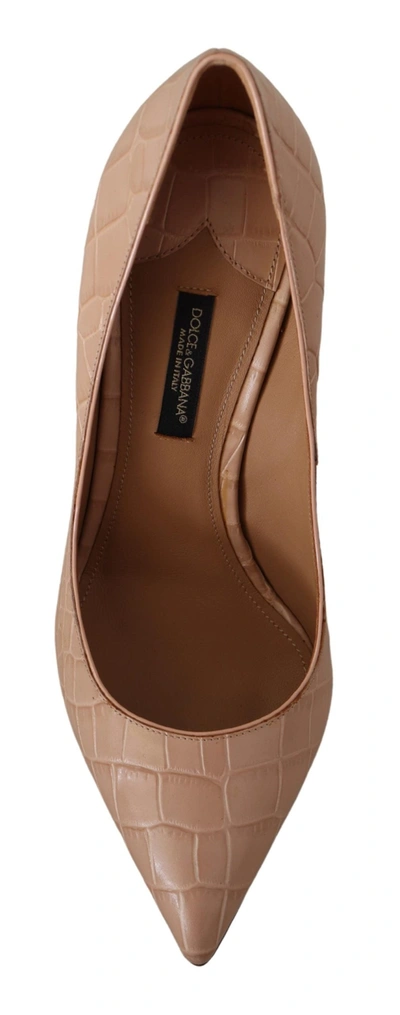 Shop Dolce & Gabbana Beige Leather Bellucci Heels Pumps Women's Shoes