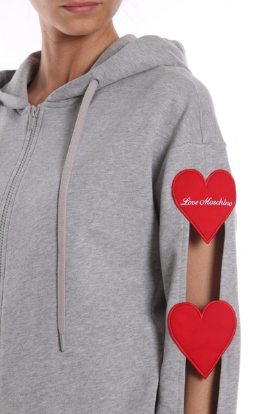Shop Love Moschino Gray Cotton Women's Sweater