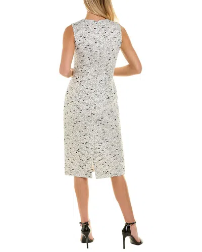 Oscar De La Renta Silk-lined Marble Tweed Wool-blend Sheath Dress In Black