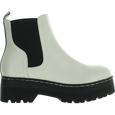 Shop Mia Cayson D Womens Faux Leather Pull On Ankle Boots In White