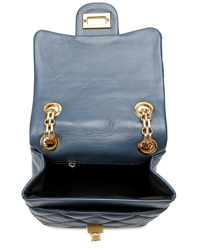 Shop Tiffany & Fred Quilted Sheepskin Leather Crossbody In Blue
