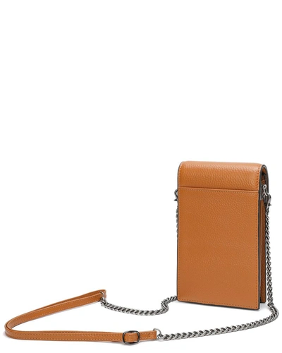 Shop Tiffany & Fred Full-grain Leather Crossbody In Orange