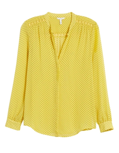 Shop Joie Polka Dot Mintee Blouse Silk Top In Yellow