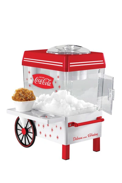 Shop Nostalgia Electrics Coca-cola Snow Cone Maker & Shaved Ice Storage In Red