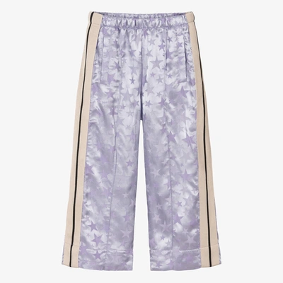 Shop Palm Angels Girls Lilac Star Jacquard Track Trousers In Purple