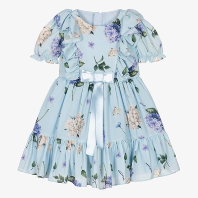 Shop Childrensalon Occasions Girls Blue Floral Crêpe Dress