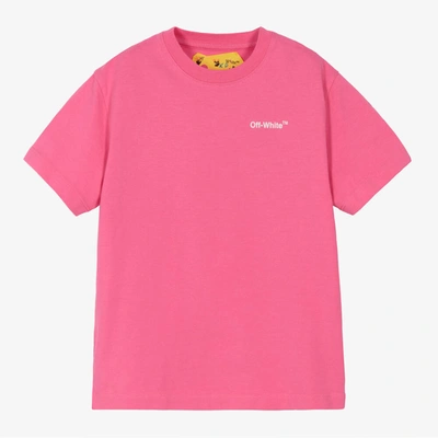 Shop Off-white Pink & White Arrow Logo T-shirt