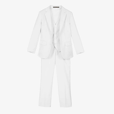 Shop Romano Boys White Twill Suit