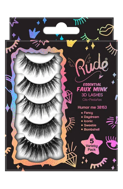 Shop Rude Assorted 5-pack Essential Faux Mink 3d Lashes In Humor Me