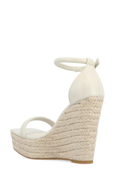 Journee Collection Olesia Tru Comfort Espadrille Wedge Platform Sandal In Bone