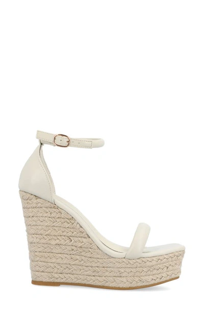 Journee Collection Olesia Tru Comfort Espadrille Wedge Platform Sandal In Bone