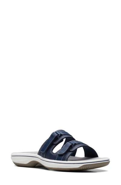 Clarks Women's Cloudsteppers Breeze Piper Comfort Slide Sandals In Navy