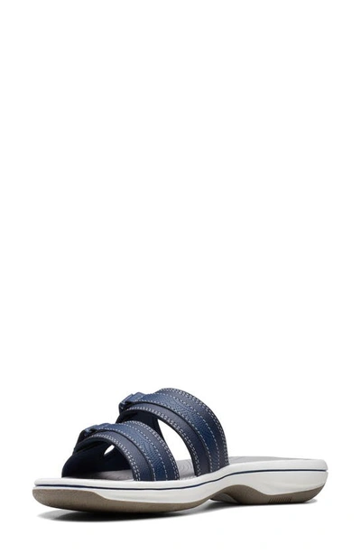 Clarks Women's Cloudsteppers Breeze Piper Comfort Slide Sandals In Navy