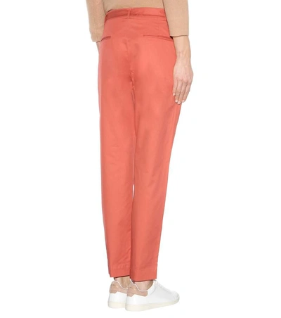 Shop Isabel Marant Nanon Cotton Trousers In Red