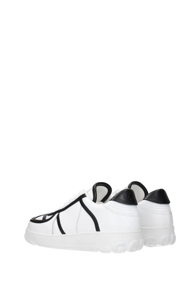 Shop Gcds Sneakers Leather White Black