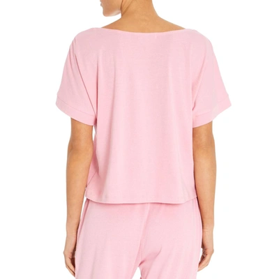 Shop Three Dots Womens Boxy Cropped Boatneck Crop Top In Pink