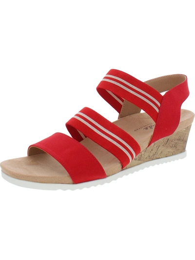 Shop Lifestride Sunshine Womens Stripes Slingback Wedge Sandals In Multi
