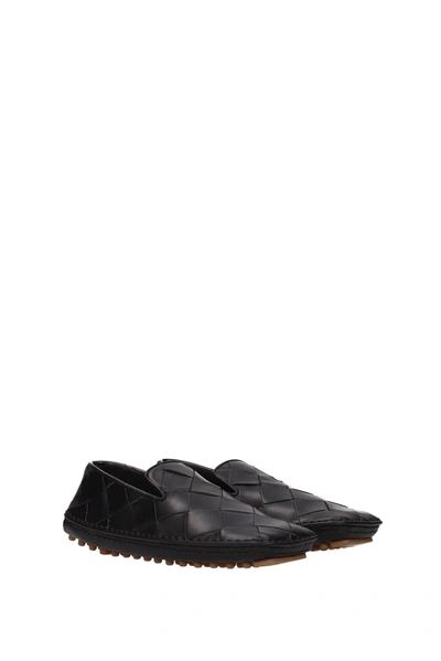 Shop Bottega Veneta Loafers Leather Black