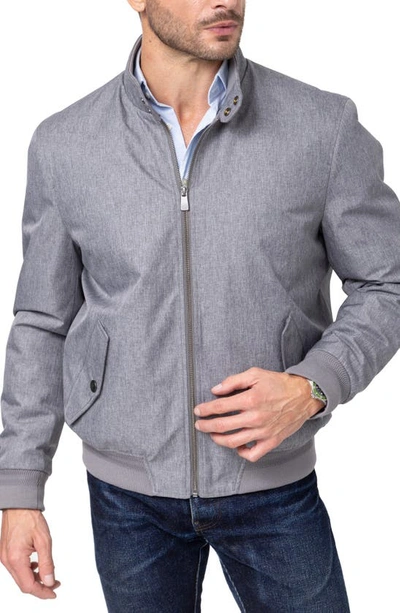 Shop Hart Schaffner Marx Arden Stand Collar Bomber Jacket In Light Grey Melange