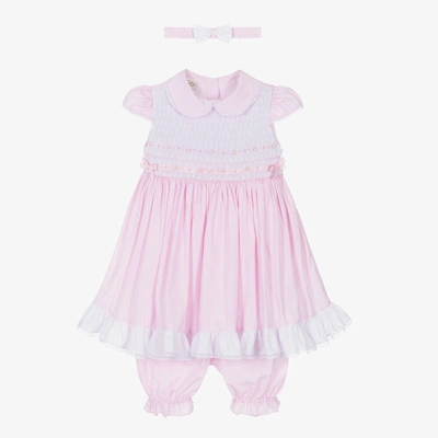 Pretty Originals Babies' Girls Pink Smocked Dress Set | ModeSens
