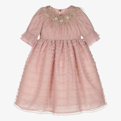 Shop Graci Girls Pink Embroidered Tulle Dress