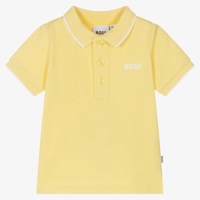Shop Hugo Boss Boss Baby Boys Yellow Logo Polo Shirt