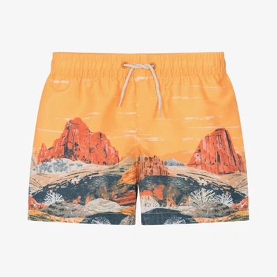 Shop Mayoral Nukutavake Boys Orange Swim Shorts