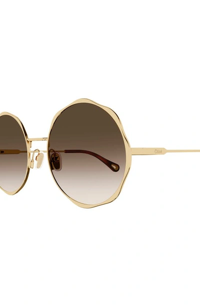 Shop Chloé 59mm Round Sunglasses In Gold