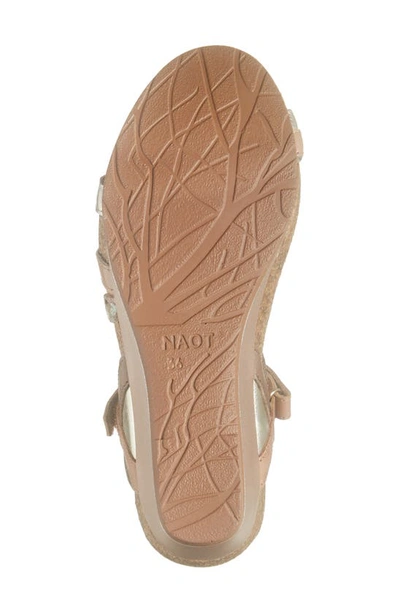 Naot Hero Strappy Wedge Sandal In Gold/ Tan/ Floral/ Latte