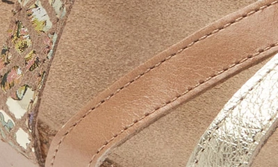 Naot Hero Strappy Wedge Sandal In Gold/ Tan/ Floral/ Latte