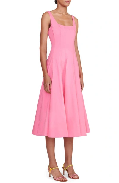 Staud Wells Stretch Cotton Dress In Plumeria