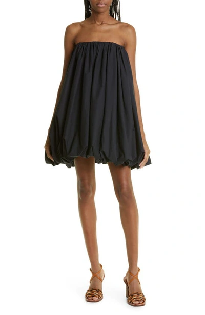 Shop Ulla Johnson Polline Strapless Minidress In Noir