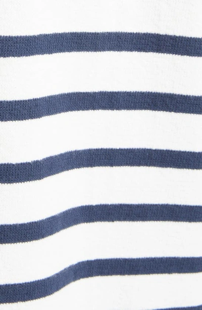 Shop Kenzo Oversize Nautical Stripe Logo Graphic Tee In 77 - Midnight Blue