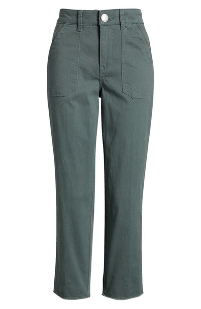 Shop Wit & Wisdom 'ab'solution Patch Pocket High Waist Crop Straight Leg Pants In Blue Spruce