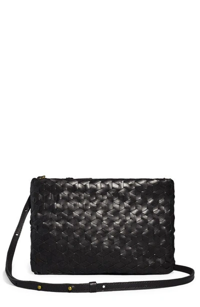 Shop Madewell The Puff Woven Crossbody Bag In True Black