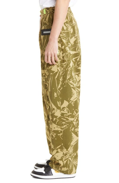 Shop Aries Crinkle Camo Cotton Twill Pants In Argn Army Green