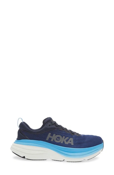 Shop Hoka Bondi 8 Running Shoe In Bellwether Blue/ Bluing