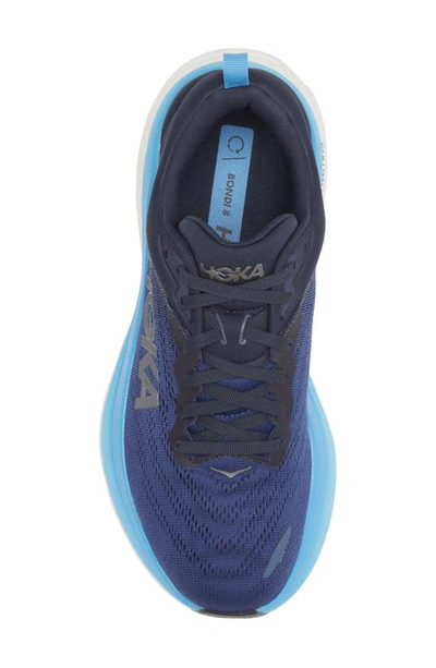 Shop Hoka Bondi 8 Running Shoe In Bellwether Blue/ Bluing