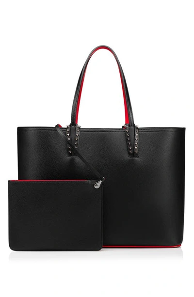 Shop Christian Louboutin Cabata Calfskin Leather Tote In Black/black