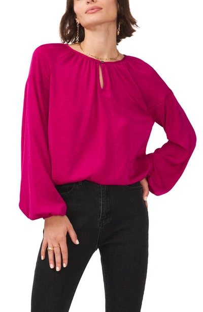 Shop Vince Camuto Hammered Satin Blouse In Fuchsia Fury