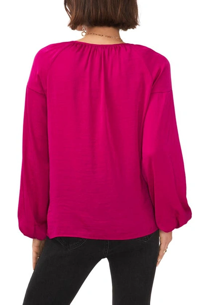 Shop Vince Camuto Hammered Satin Blouse In Fuchsia Fury